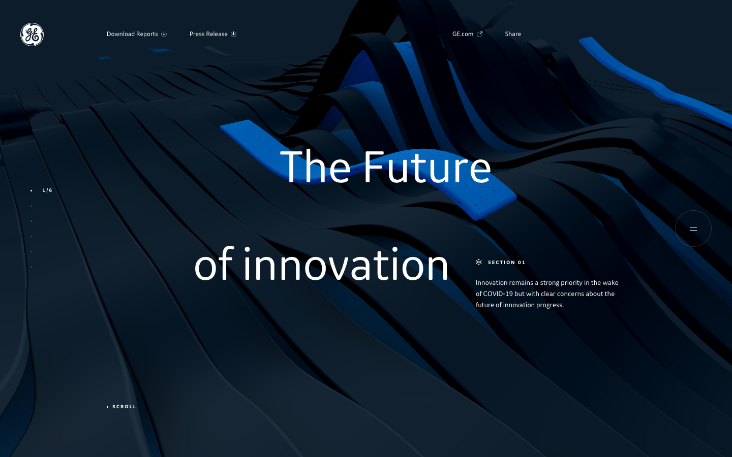 General Electric website screenshot