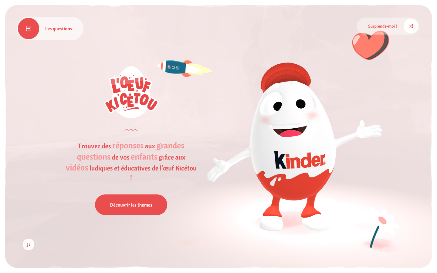 Kinder l'oeufkicetou website screenshot
