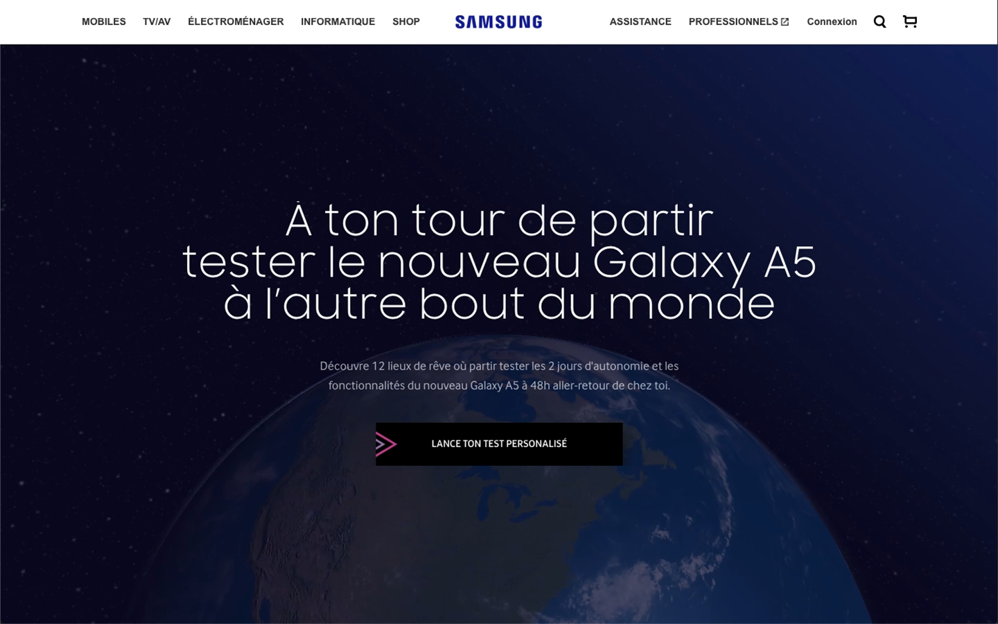 Samsung Galaxy A website screenshot